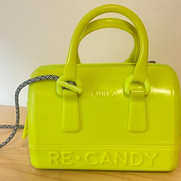 FURLA 2022 SS Limited Collection RECANDY Mini bag Lime Pre-owned - Picture 2 of 5